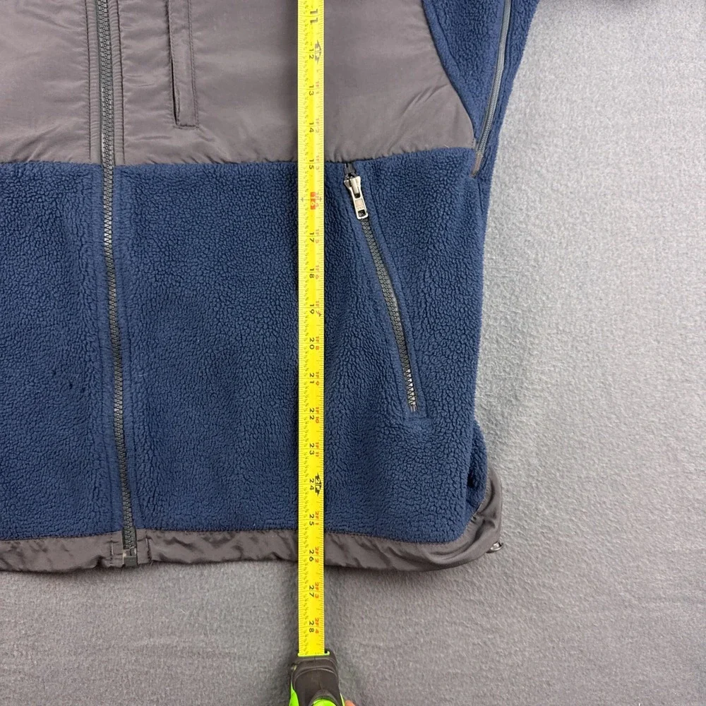 The North Face Denali Jacket Men's M Blue Gray Polartec Fleece Full Zip Outdoor